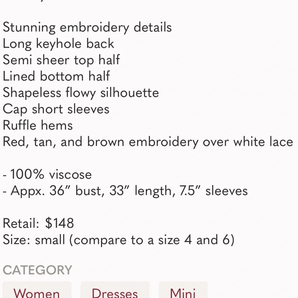 FREE PEOPLE Ivory Embroidered Sunrise Wanderer Mini Dress